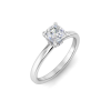 1 Ct Cushion Moissanite & .06 Ctw Diamond Secret Halo Solitaire Ring