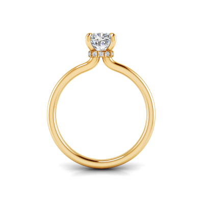 1.06 Ctw Cushion Diamond Whisper Secret Halo Solitaire Ring