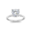 2.5 Ct Cushion Lab Diamond & .06 Ctw Diamond Secret Halo Solitaire Ring