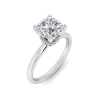 2.5 Ct Cushion Lab Diamond & .06 Ctw Diamond Secret Halo Solitaire Ring