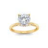 2.5 Ct Cushion Moissanite & .06 Ctw Diamond Secret Halo Solitaire Ring