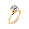 2.5 Ct Cushion Moissanite & .06 Ctw Diamond Secret Halo Solitaire Ring