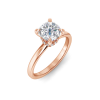 2 Ct Cushion Moissanite & .06 Ctw Diamond Secret Halo Solitaire Ring