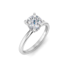 2 Ct Cushion Lab Diamond & .06 Ctw Diamond Secret Halo Solitaire Ring