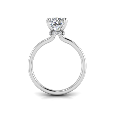 2 Ct Cushion Lab Diamond & .06 Ctw Diamond Secret Halo Solitaire Ring