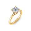 2 Ct Cushion Moissanite & .06 Ctw Diamond Secret Halo Solitaire Ring