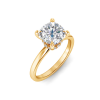 4 Ct Cushion Lab Diamond & .10 Ctw Diamond Secret Halo Solitaire Ring