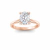 2.06 Ctw Elongated Cushion Diamond Whisper Secret Halo Solitaire Ring