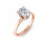 2.06 Ctw Elongated Cushion Diamond Whisper Secret Halo Solitaire Ring