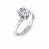 2.5 Ct Elongated Cushion Moissanite & .06 Ctw Diamond Secret Halo Solitaire Ring