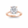 4 Ct Elongated Cushion Lab Diamond & .10 Ctw Diamond Secret Halo Solitaire Ring