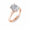 4 Ct Elongated Cushion Lab Diamond & .10 Ctw Diamond Secret Halo Solitaire Ring