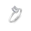 1.56 Ct Emerald CZ Secret Halo Solitaire Ring