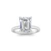 2.56 Ct Emerald CZ Secret Halo Solitaire Ring