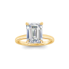 2.06 Ct Emerald CZ Secret Halo Solitaire Ring