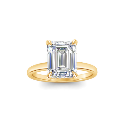 2 Ct Radiant Lab Diamond & .06 Ctw Diamond Secret Halo Solitaire Ring