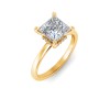 2 Ct Princess Lab Diamond & .06 Ctw Diamond Secret Halo Solitaire Ring