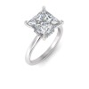 3.5 Ct Princess Lab Diamond & .10 Ctw Diamond Secret Halo Solitaire Ring