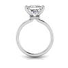 3.5 Ct Princess Lab Diamond & .10 Ctw Diamond Secret Halo Solitaire Ring