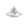 1 Ct Pear Lab Diamond & .06 Ctw Diamond Secret Halo Solitaire Ring