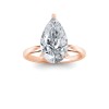 4 Ct Pear Lab Diamond & .10 Ctw Diamond Secret Halo Solitaire Ring