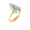 4 Ct Pear Lab Diamond & .10 Ctw Diamond Secret Halo Solitaire Ring