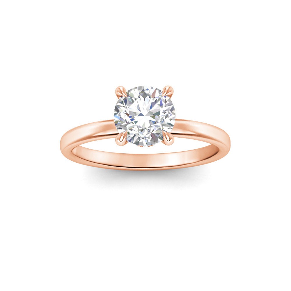 1.35 Ctw Round CZ Secret Halo Solitaire Ring