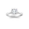 1.35 Ctw Round CZ Secret Halo Solitaire Ring