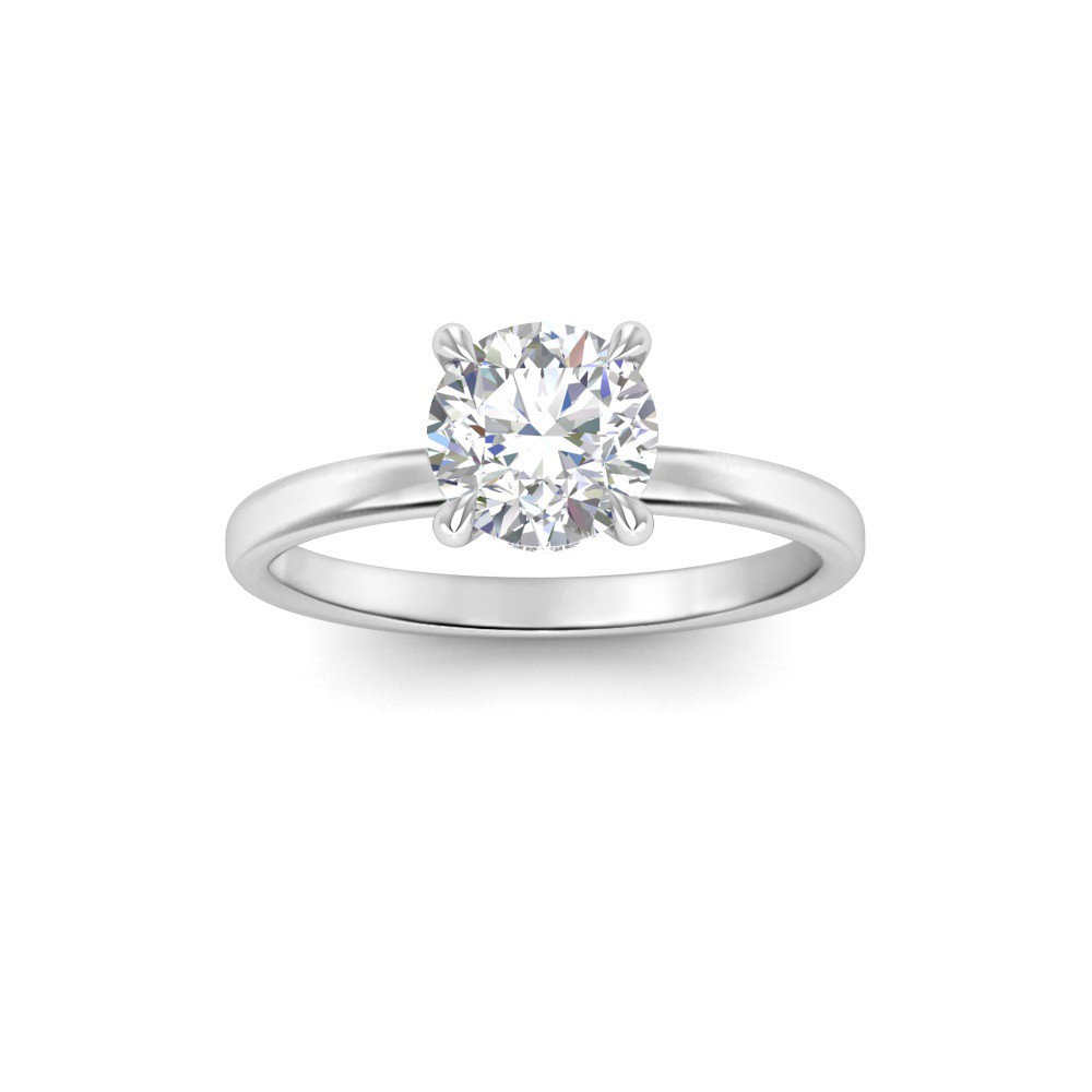 1.35 Ctw Round CZ Secret Halo Solitaire Ring