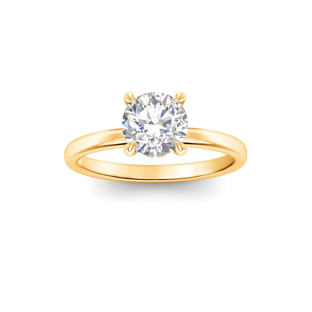 1.35 Ctw Round CZ Secret Halo Solitaire Ring