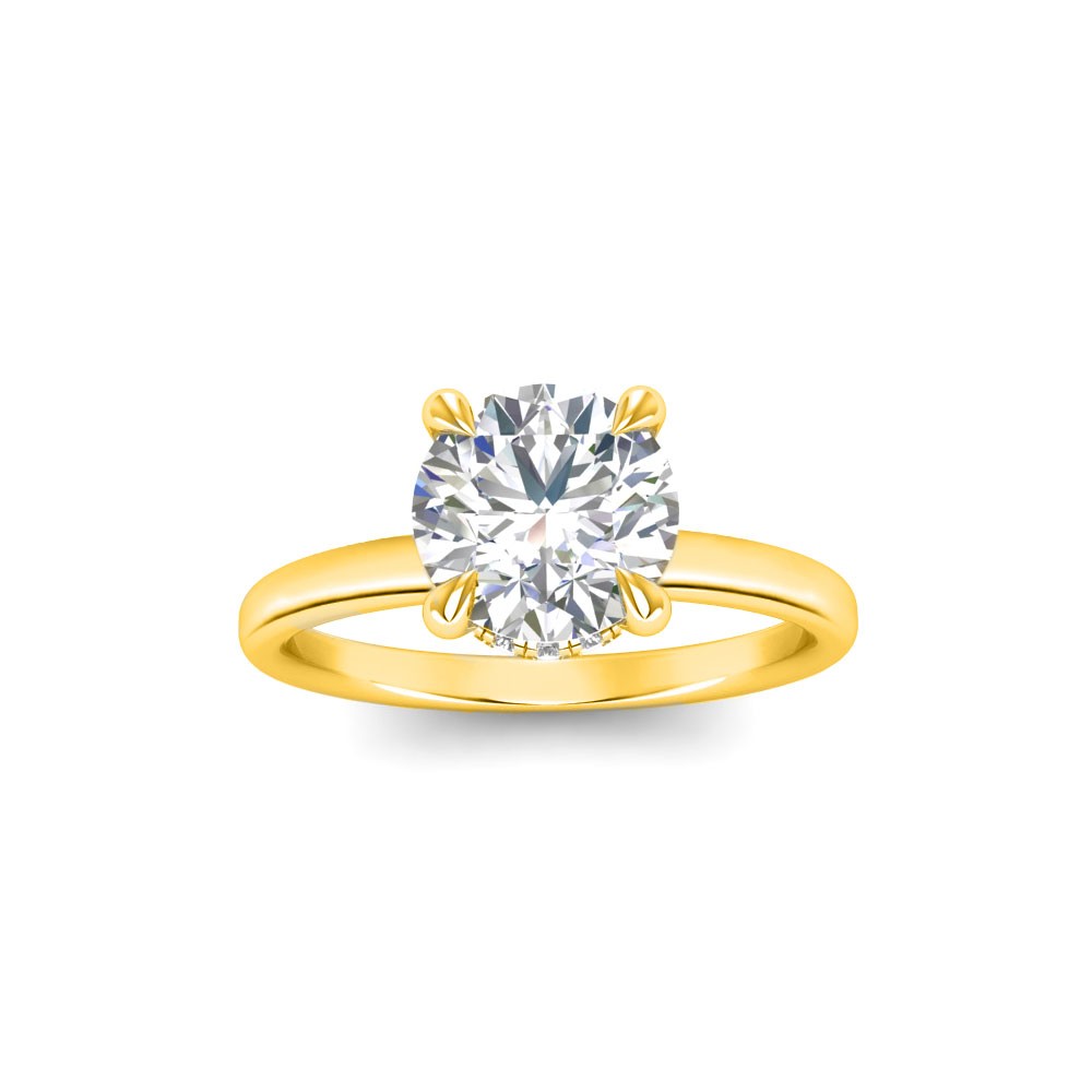 1.5 Ct Round Lab Diamond & .06 Ctw Diamond Secret Halo Solitaire Ring