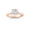 1 Ct Round Moissanite & .06 Ctw Diamond Secret Halo Solitaire Ring