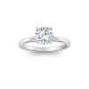 1 Ct Round Moissanite & .06 Ctw Diamond Secret Halo Solitaire Ring