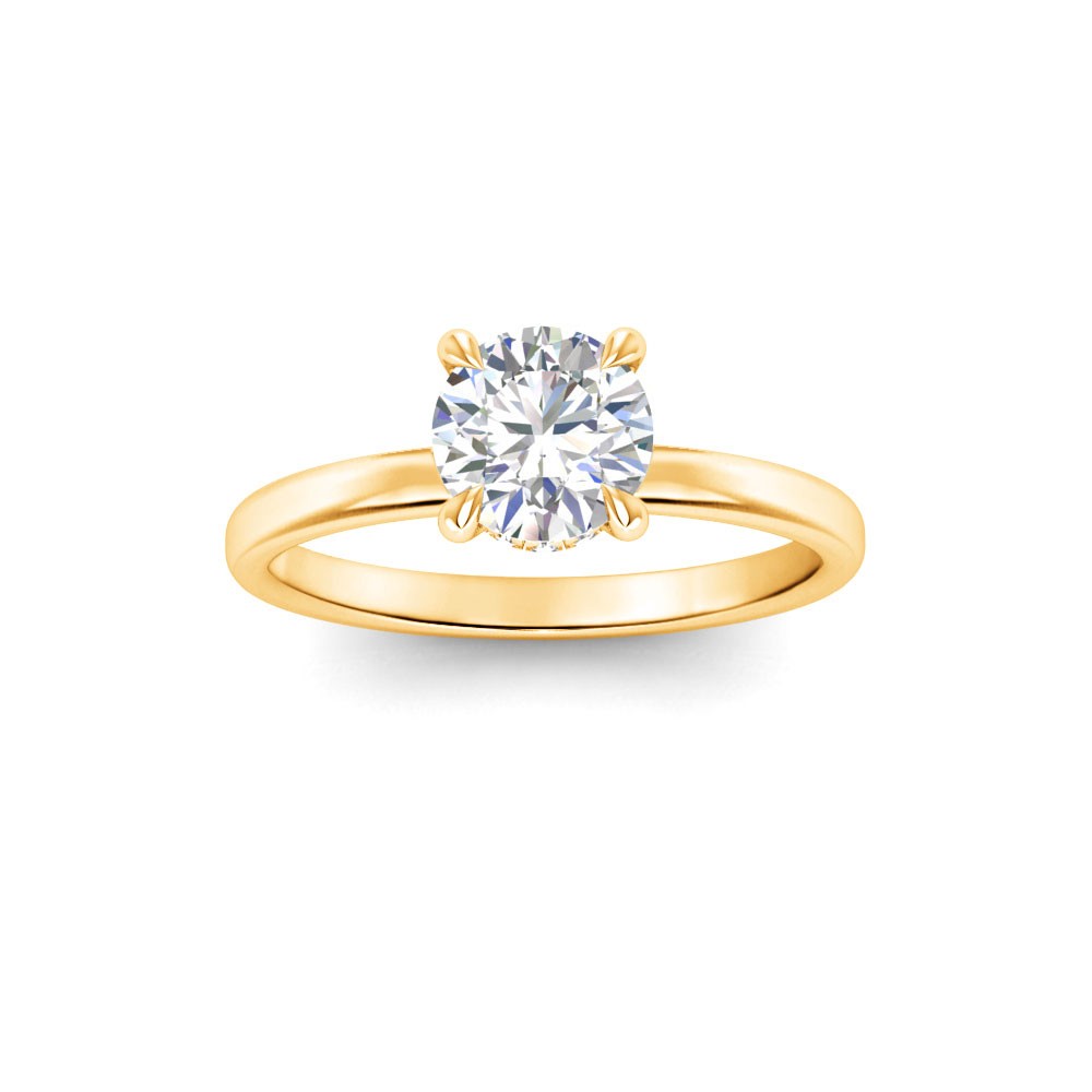 1.06 Ctw Round Diamond Whisper Secret Halo Solitaire Ring