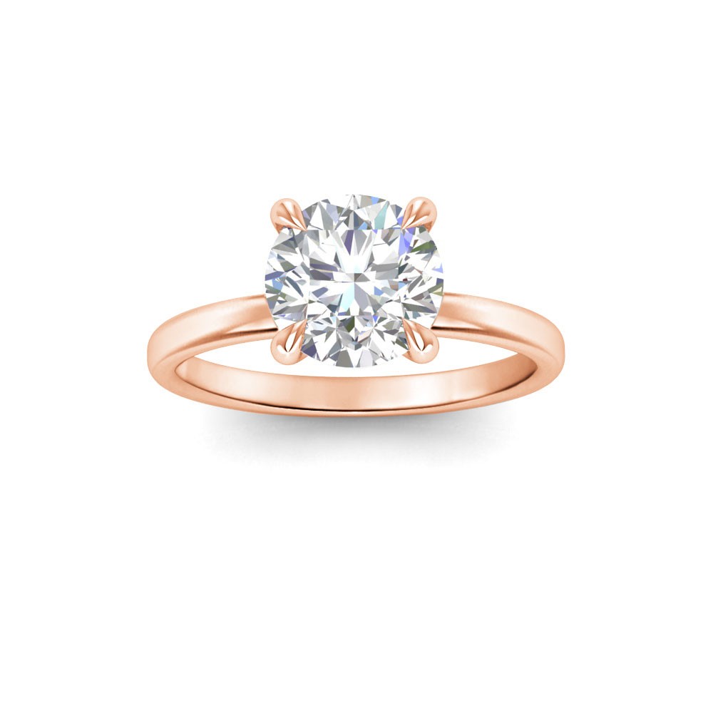 2.06 Ct Round CZ Secret Halo Solitaire Ring