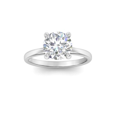 2 Ct Round Lab Diamond & .06 Ctw Diamond Secret Halo Solitaire Ring