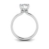 2 Ct Round Moissanite & .06 Ctw Diamond Secret Halo Solitaire Ring