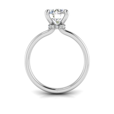 2 Ct Round Lab Diamond & .06 Ctw Diamond Secret Halo Solitaire Ring