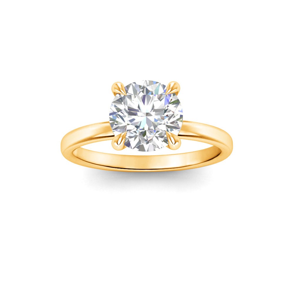 2 Ct Round Lab Diamond & .06 Ctw Diamond Secret Halo Solitaire Ring