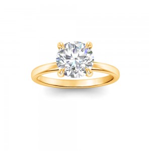 2.5 Ct Round Lab Diamond & .06 Ctw Diamond Secret Halo Solitaire Ring