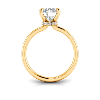 2 Ct Round Lab Diamond & .06 Ctw Diamond Secret Halo Solitaire Ring