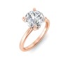 3 Ct Round Lab Diamond & .06 Ctw Diamond Secret Halo Solitaire Ring