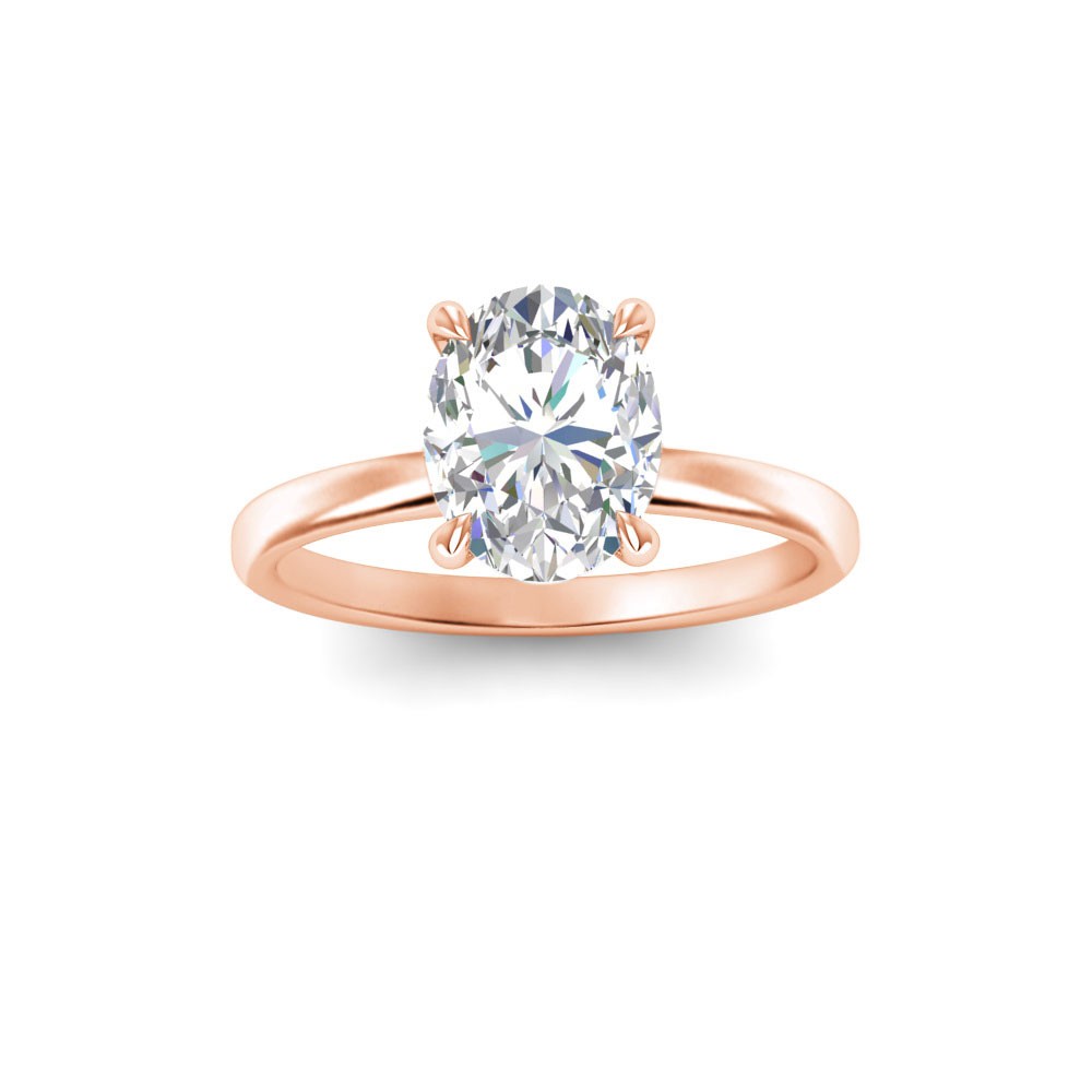 2.06 Ctw Oval Diamond Whisper Secret Halo Solitaire Ring