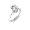 1.5 Ct Oval Lab Diamond & .06 Ctw Diamond Secret Halo Solitaire Ring