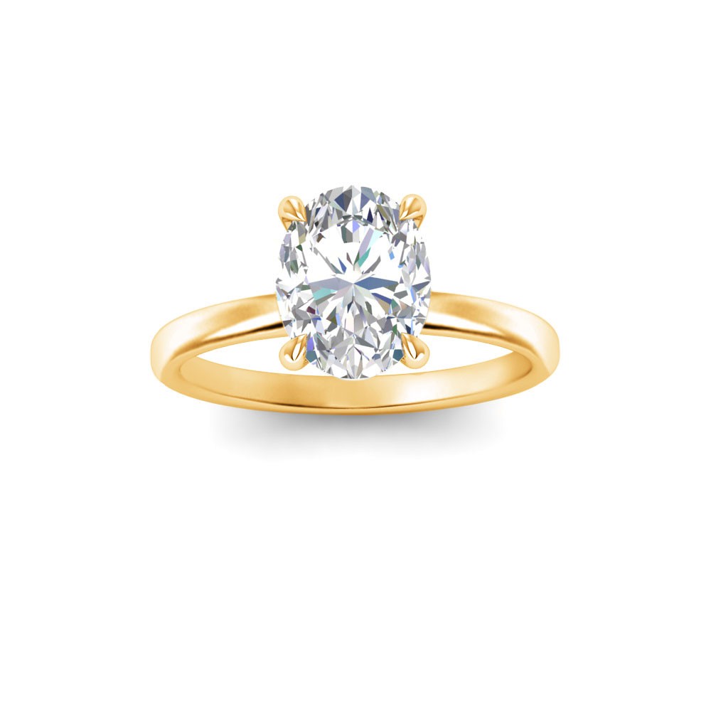 2 Ct Oval Lab Diamond & .06 Ctw Diamond Secret Halo Solitaire Ring