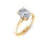 2 Ct Oval Lab Diamond & .06 Ctw Diamond Secret Halo Solitaire Ring