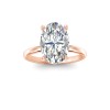 5 Ct Oval Moissanite & .10 Ctw Diamond Secret Halo Solitaire Ring