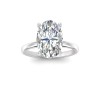 3.5 Ct Oval Moissanite & .10 Ctw Diamond Secret Halo Solitaire Ring