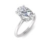 3.5 Ct Oval Moissanite & .10 Ctw Diamond Secret Halo Solitaire Ring