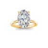 3.5 Ct Oval Lab Diamond & .10 Ctw Diamond Secret Halo Solitaire Ring